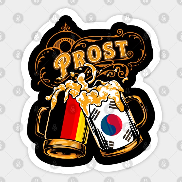 Oktoberfest Wiesn Prost Deutschland - Korea Tshirt Sticker by TonTomDesignz